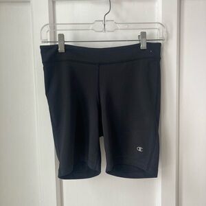 Champion Black Women's Bike Shorts with Subtle Logo